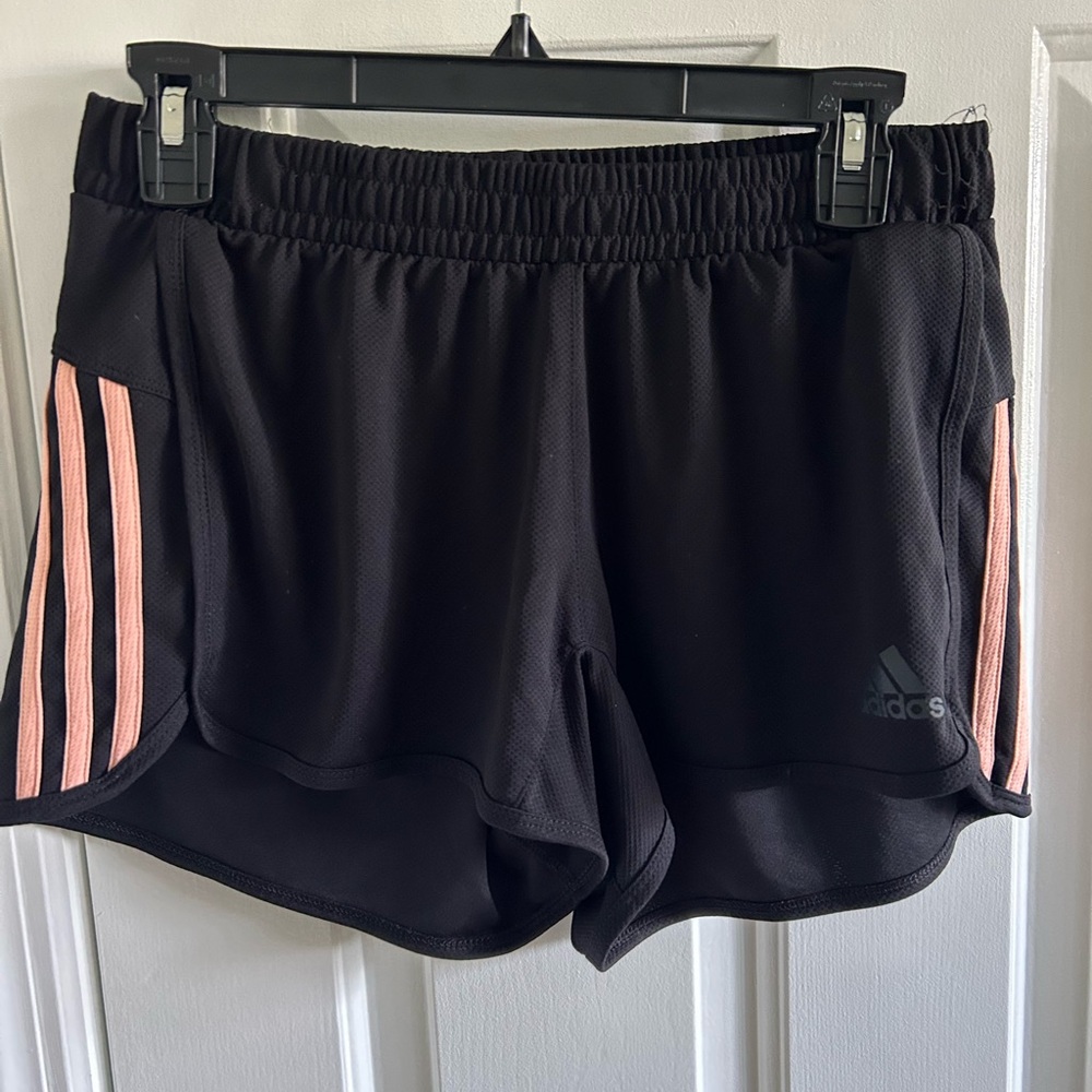 Adidas Women's Athletic Shorts Black with Pink Accents